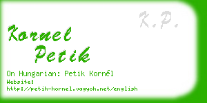 kornel petik business card